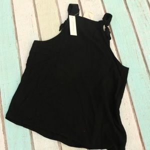 Francesca’s Harper Heritage Black Knotted Tank Top